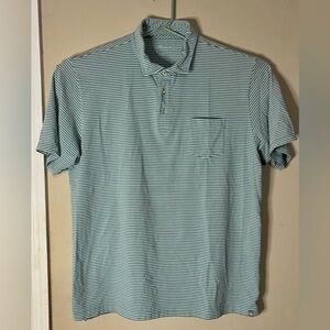 Peter Millar Polo Shirt Mens XL Blue Striped Short Sleeve Casual